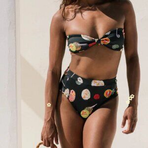 Brooke SWIM (top and bottom 2 pcs) Lisa Says Gah - Caviar Dreams Black - SMALL